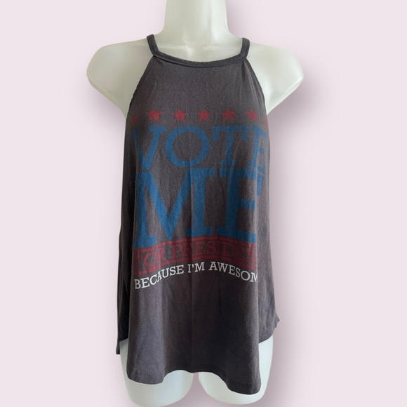 L.O.L. Vintage Tops - LOL Vintage Graphic Tank - “Vote Me For President” Funny Sleeveless Tank, Size S